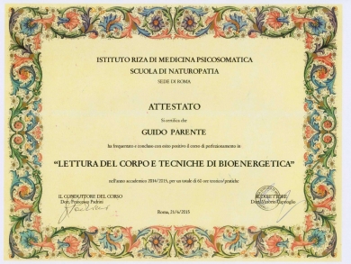 Master in Lettura del Corpo e Tecniche di Bioenergetica - StudioNaturopatia GuidoParente