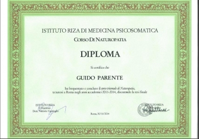 Diploma Naturopatia Guido Parente - StudioNaturopatia GuidoParente