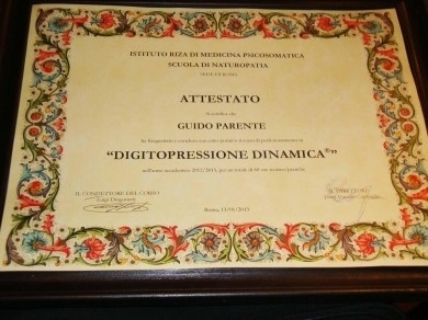 Attestato di operatore in DigitoPressione Dinamica - StudioNaturopatiaGuidoParente