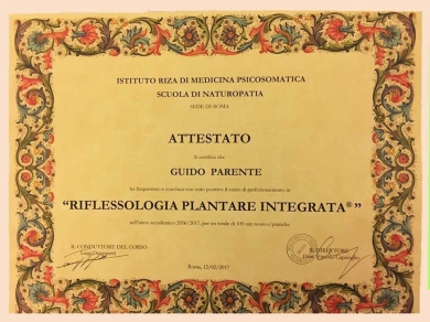 Diploma Riflessologia Plantare Integrata® - StudioNaturopatiaGuidoParente