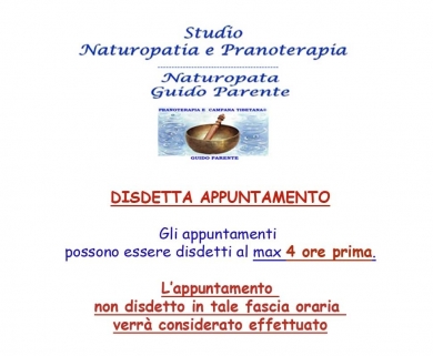 Disdetta appuntamento - StudioNaturopatiaGuidoParente