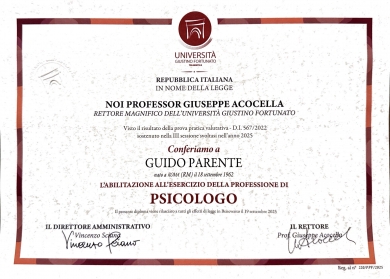 Attestato esercizio della professione di PSICOLOGO - StudioNaturopatia GuidoParente