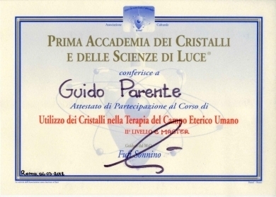 Diplôme de crystal thérapeute - EtudeNaturopathieGuidoParente